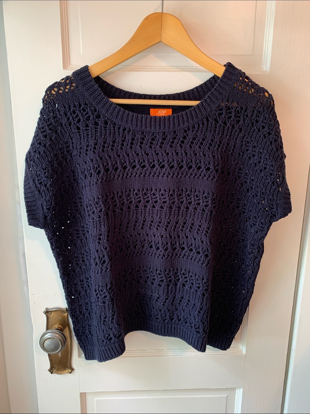 Joe Fresh Navy Openwork Knit Pullover